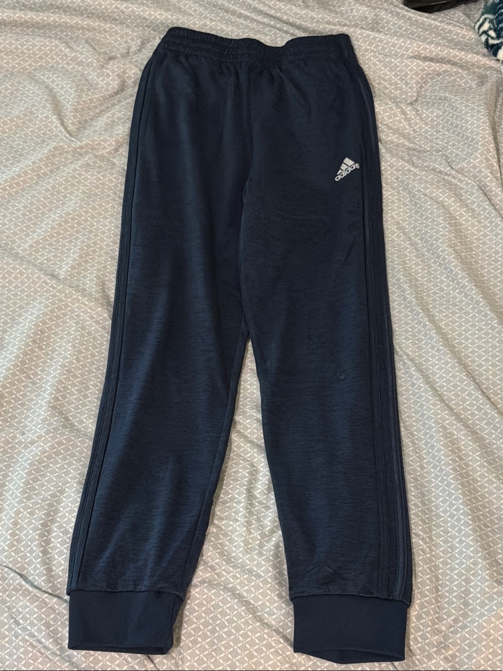 adidas Navy and White Boys' Athletic Joggers